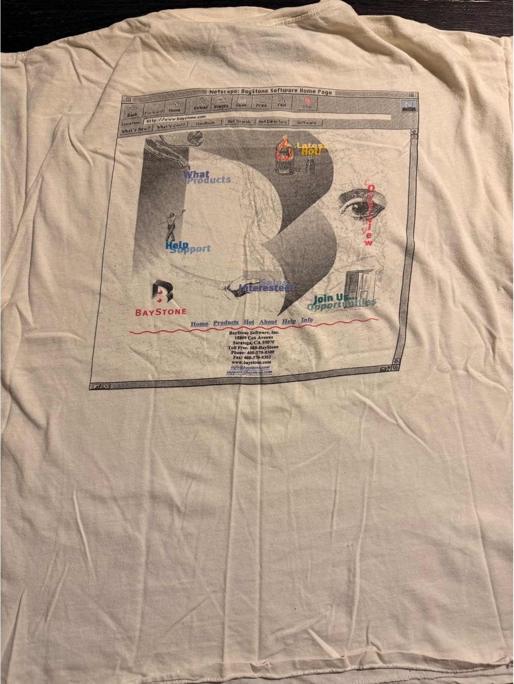 Grail Vtg 90s BayStone Netscape Web UI Tech Tee XL